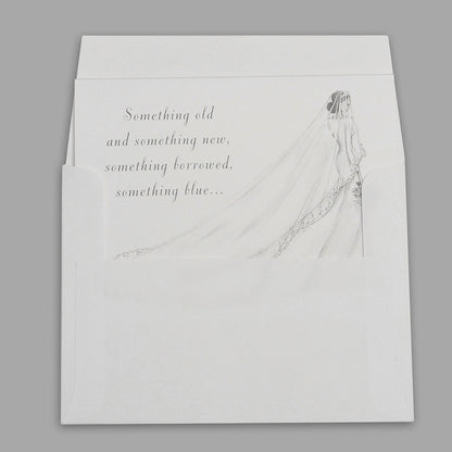 Old Sixpence Coin wedding and Card for Bride, Something Old, Something New Something Borrowed Something Blue and a Sixpence for Her Shoe (1953)